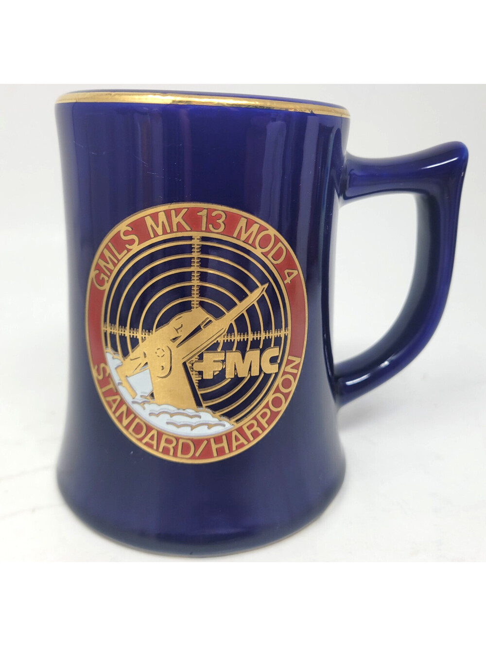 FMC GMLS Mk 13 Mod 4 Mug Standard Harpoon Missile Launcher Navy Vintage Cobalt